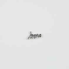 Metal "Love" Silver 2x1.2cm
