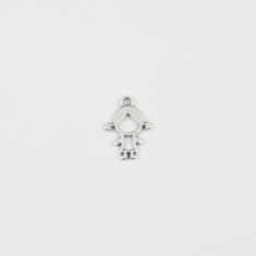 Μεταλλικό Κοριτσάκι Ασημί 2.1x1.2cm