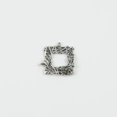 Metal Square Silver 2.2x2.2cm