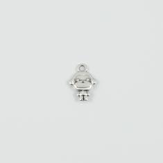 Metal Monkey Silver 1.6x1.1cm