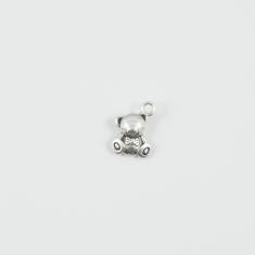Μεταλλικό Αρκουδάκι Ασημί 1.5x1cm