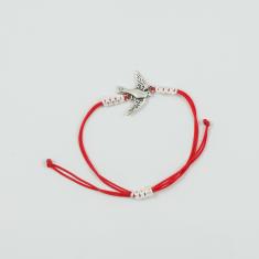 Bracelet Red Swallow Silver