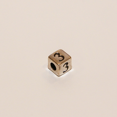 Metal Cube Number "3"