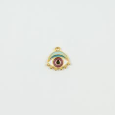 Gold Eye Enamel Purple 1.7x1.6cm