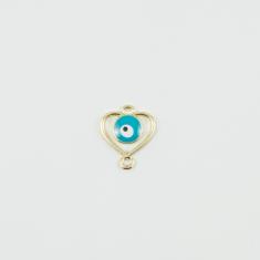 Heart-Eye Turquoise Enamel 2x1.7cm