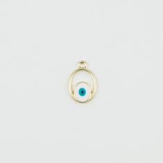 Oval-Eye White Enamel 2x1.3cm