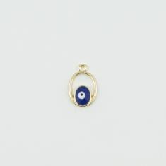 Οβάλ-Μάτι Μπλε Σμάλτο 2x1.3cm