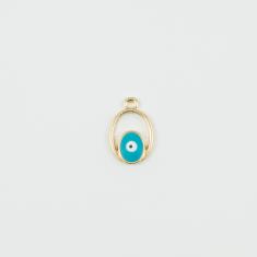Oval-Eye Light Blue Enamel 2x1.3cm