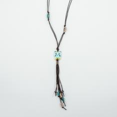 Necklace Brown Cat with Beads