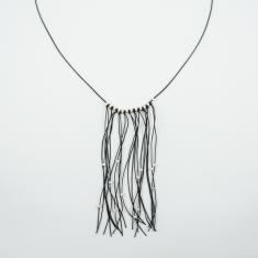 Necklace Black Fringes Beads