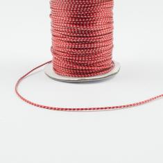 Δερματίνη Κηρόσπαγγος Κόκκινο-Λευκό 1mm
