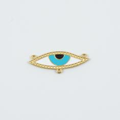 Eye Enamel White-Turquoise 3.9x1.5cm