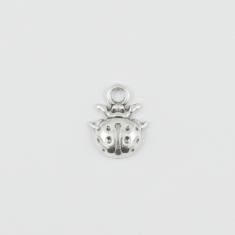 Metal Lady Bug Silver 1.8x1.4cm