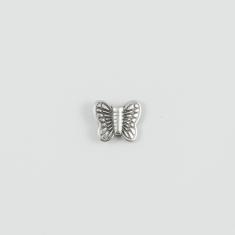Μεταλλική Πεταλούδα Ασημί 1x0.8cm