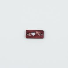Πλακέτα "Love" Plexiglass Μπορντό 2x1cm