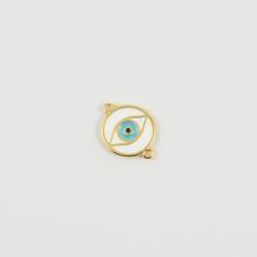 Gold Eye White Enamel 2.1x1.6cm