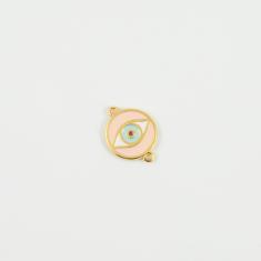 Gold Eye Salmon Enamel 2.1x1.6cm