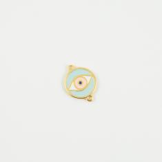 Gold Eye Light Blue Enamel 2.1x1.6cm