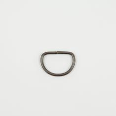 Metal Thin Hoop Black 3.2x2.3cm