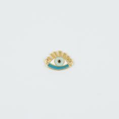 Eye Turquoise-LightBlue Enamel 1.5x1.1cm