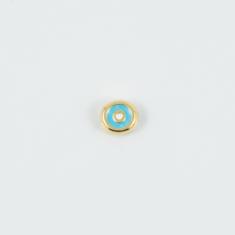 Eye Turquoise-White Enamel 8mm