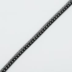 Ribbon Iridescent Tinsel Black 1cm