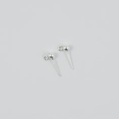 Earring Marble Connector Silver 4mm
