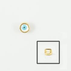 Grommet Eye Gold Enamel White 6x5mm