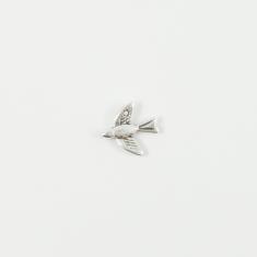 Metal Swallow Silver 1.4x1.3cm