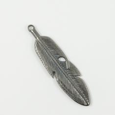Metal Feather Black Nickel 6x1.5cm