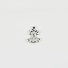 Metal Dress Silver 1.6x1.3cm