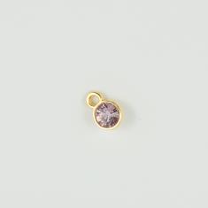 Gold Pendant Swarovski Lilac 9x6mm