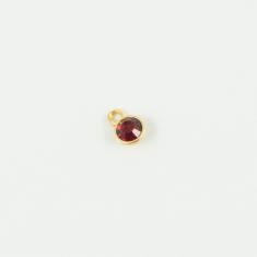 Gold Pendant Red 9x7mm