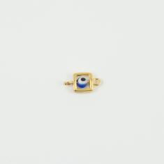 Gold Square Blue Eye 1.4x0.8cm