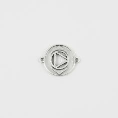 Chakra Triangle-Leaves Silver 2.5x2cm