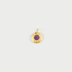 Gold Pendant Purple 13x9mm