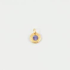 Gold Pendant Lilac 13x9mm