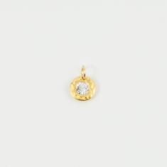Gold Pendant White 13x9mm