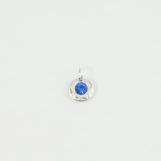 Silver Pendant Blue 13x9mm