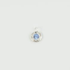 Silver Pendant Sky Blue 13x9mm
