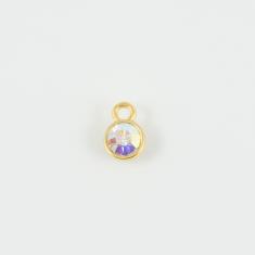 Gold Pendant Iridescent 9x7mm