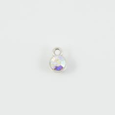 Silver Pendant Iridescent 9x7mm