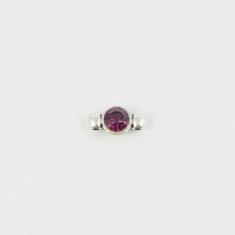 Silver Item Crystal Purple 14x8mm