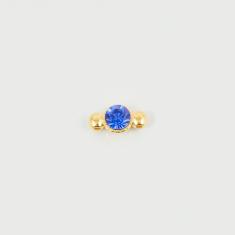 Gold Item Crystal Blue 14x8mm