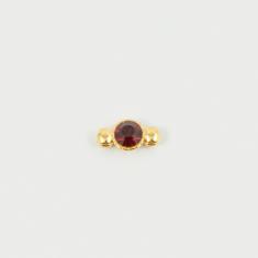 Gold Item Crystal Red 14x8mm