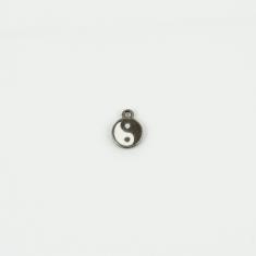 Μεταλλικό Yin & Yang Ασημί 1.1x0.9cm