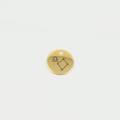 Metal Zodiac Libra Gold 1.5cm