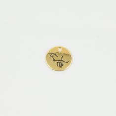 Metal Zodiac Virgo Gold 1.5cm