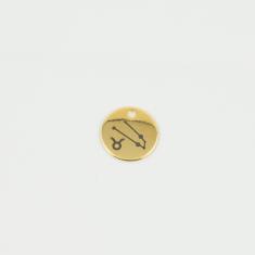Metal Zodiac Taurus Gold 1.5cm