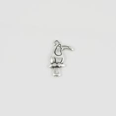 Μεταλλικό Τουκάν Ασημί 3x1.8cm